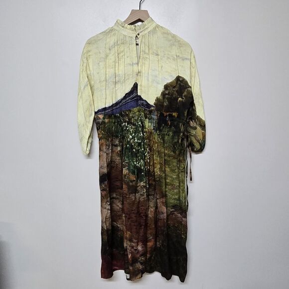 Cord Studio India Womens‎ Mosaic Artsy Boho Drawstring Dress - Picture 1 of 8
